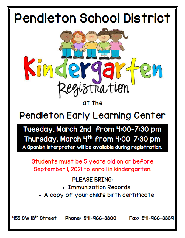 kindergarten registration 2021