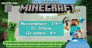 The Official Minecraft Book Club flyer