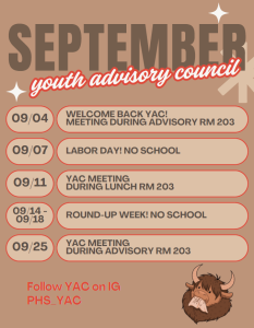 YAC September Schedule